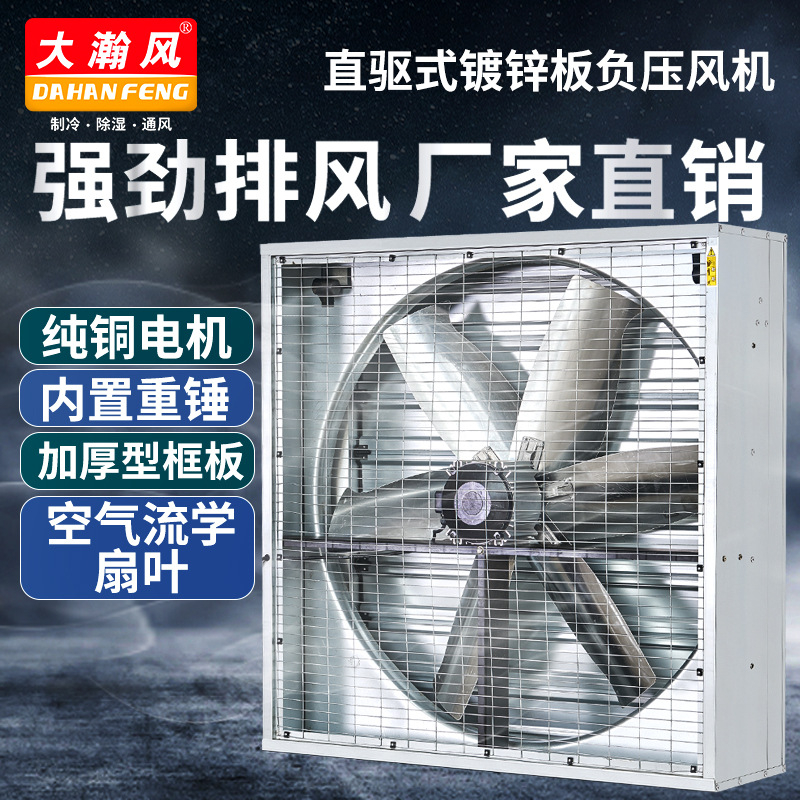 大瀚风工业排风扇降温通风设备养殖场厂房直驱式负压大功率工业排风扇